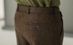 Drapeau Noir Pantalon à double pince - Chevrons Marron Sale