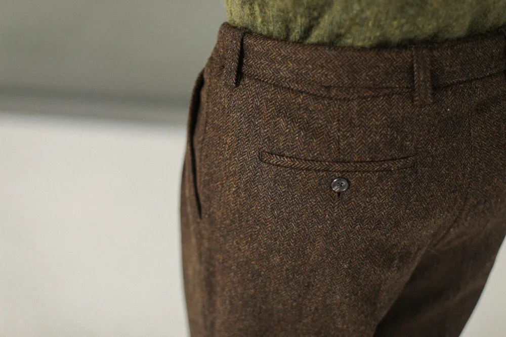 Drapeau Noir Pantalon à double pince - Chevrons Marron Sale