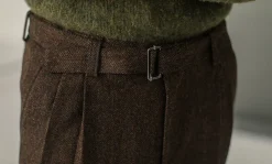 Drapeau Noir Pantalon à double pince - Chevrons Marron Sale
