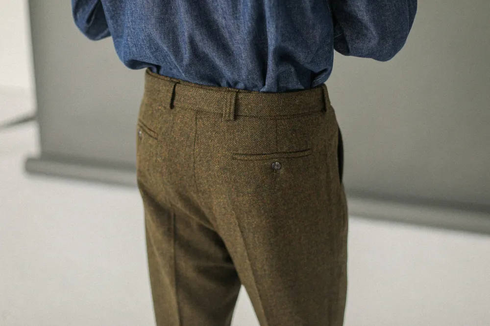 Drapeau Noir Pantalon à double pince Chevrons Kaki Shop
