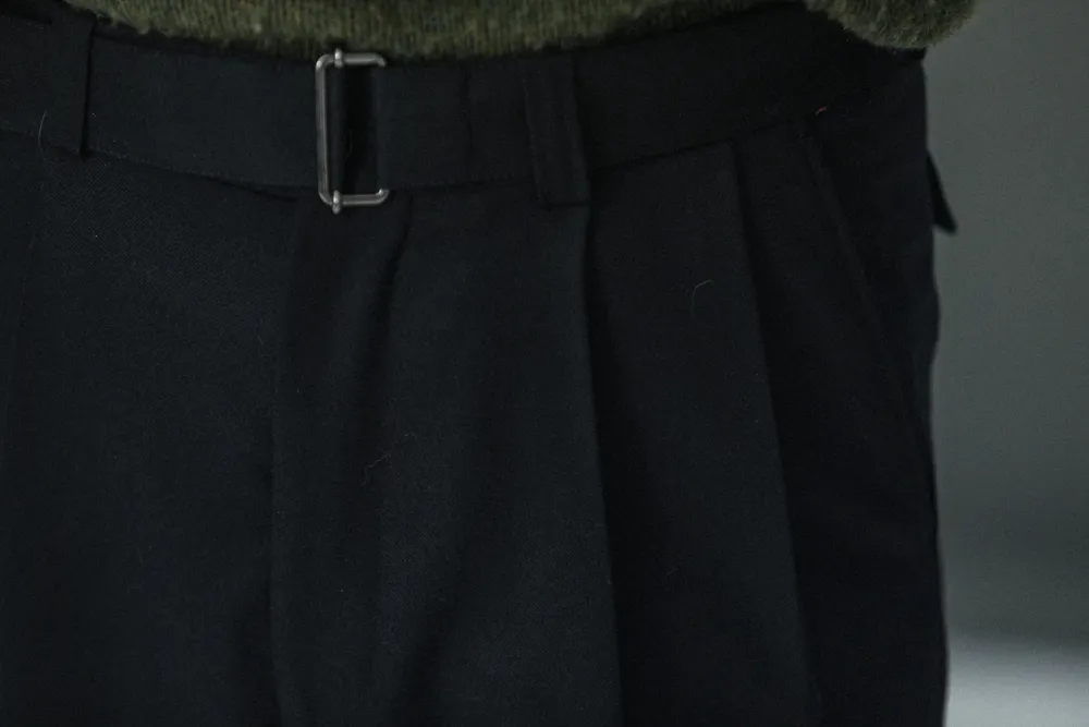 Drapeau Noir Pantalon Double Pince Flanelle - Coupe Balloon Noir Best Sale