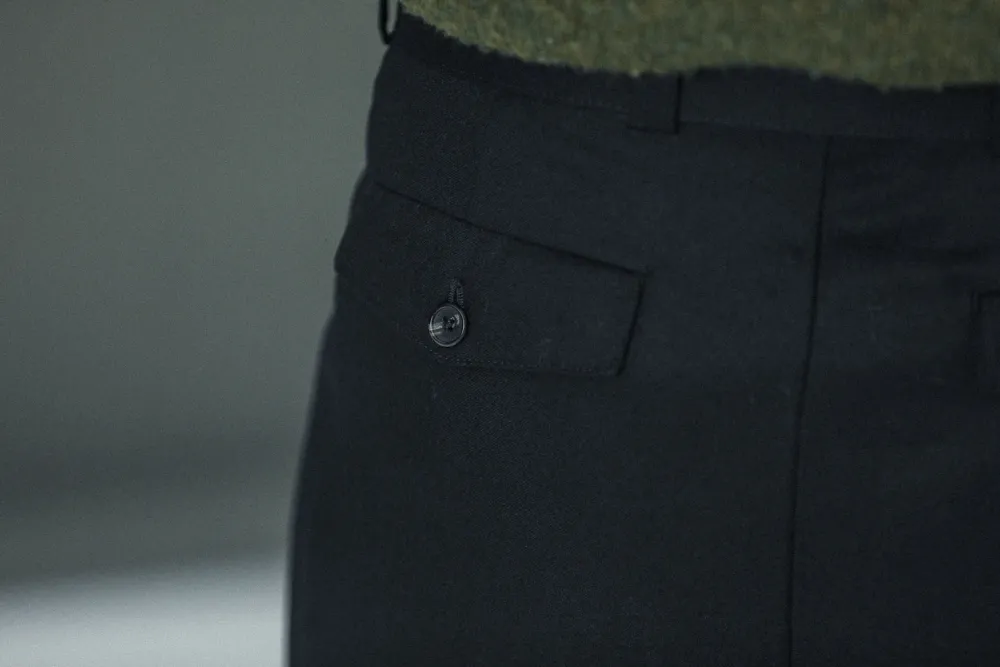 Drapeau Noir Pantalon Double Pince Flanelle - Coupe Balloon Navy Outlet