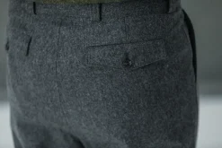 Drapeau Noir Pantalon Double Pince Flanelle - Coupe Balloon Gris Store