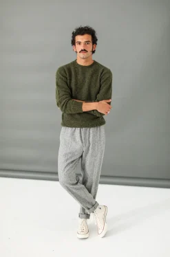 Drapeau Noir Pantalon Elegant Flanelle Gris Clair Light Grey Sale