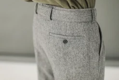 Drapeau Noir Pantalon Flanelle double pinces - Gris Clair Light Grey Cheap