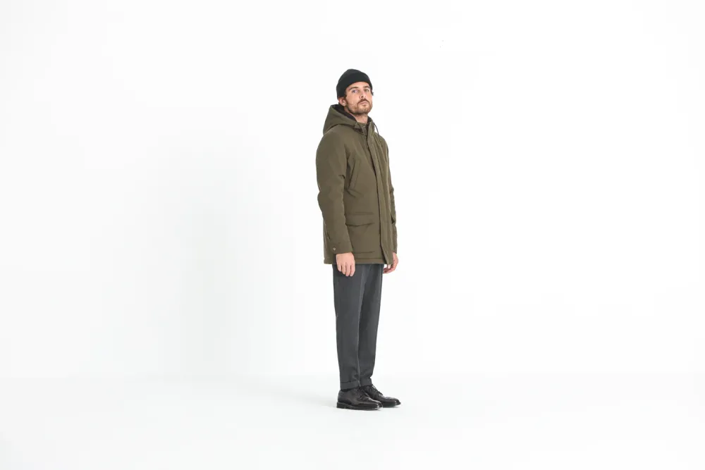Drapeau Noir Parka Classique Imperméable Khaki Discount