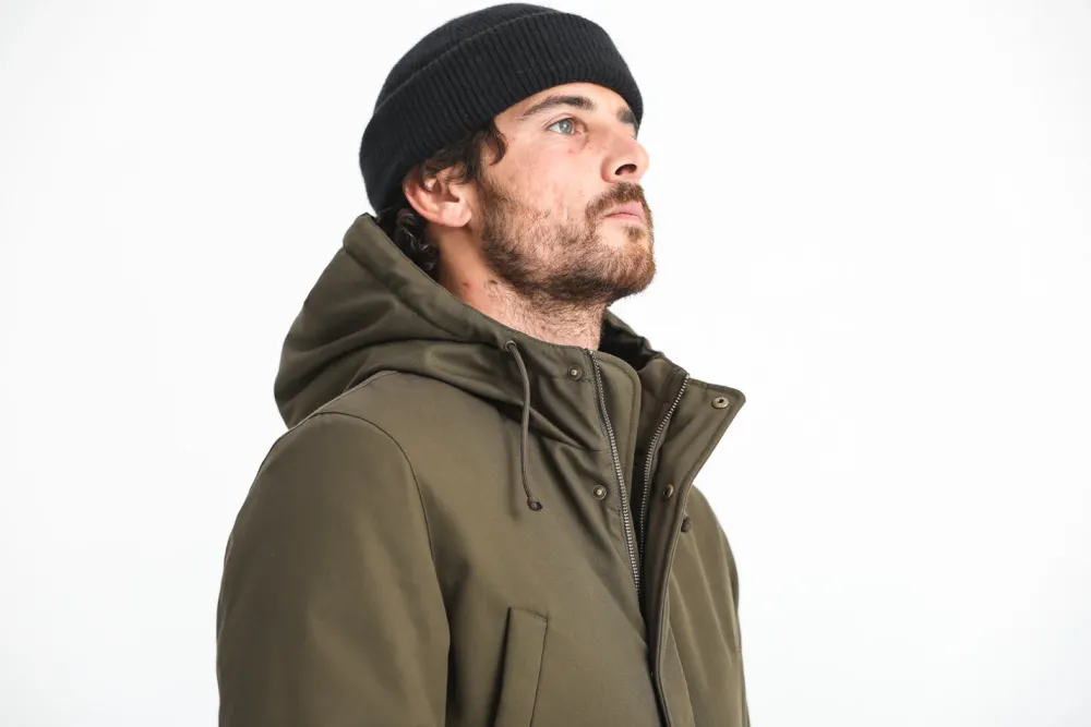 Drapeau Noir Parka Classique Imperméable Khaki Discount