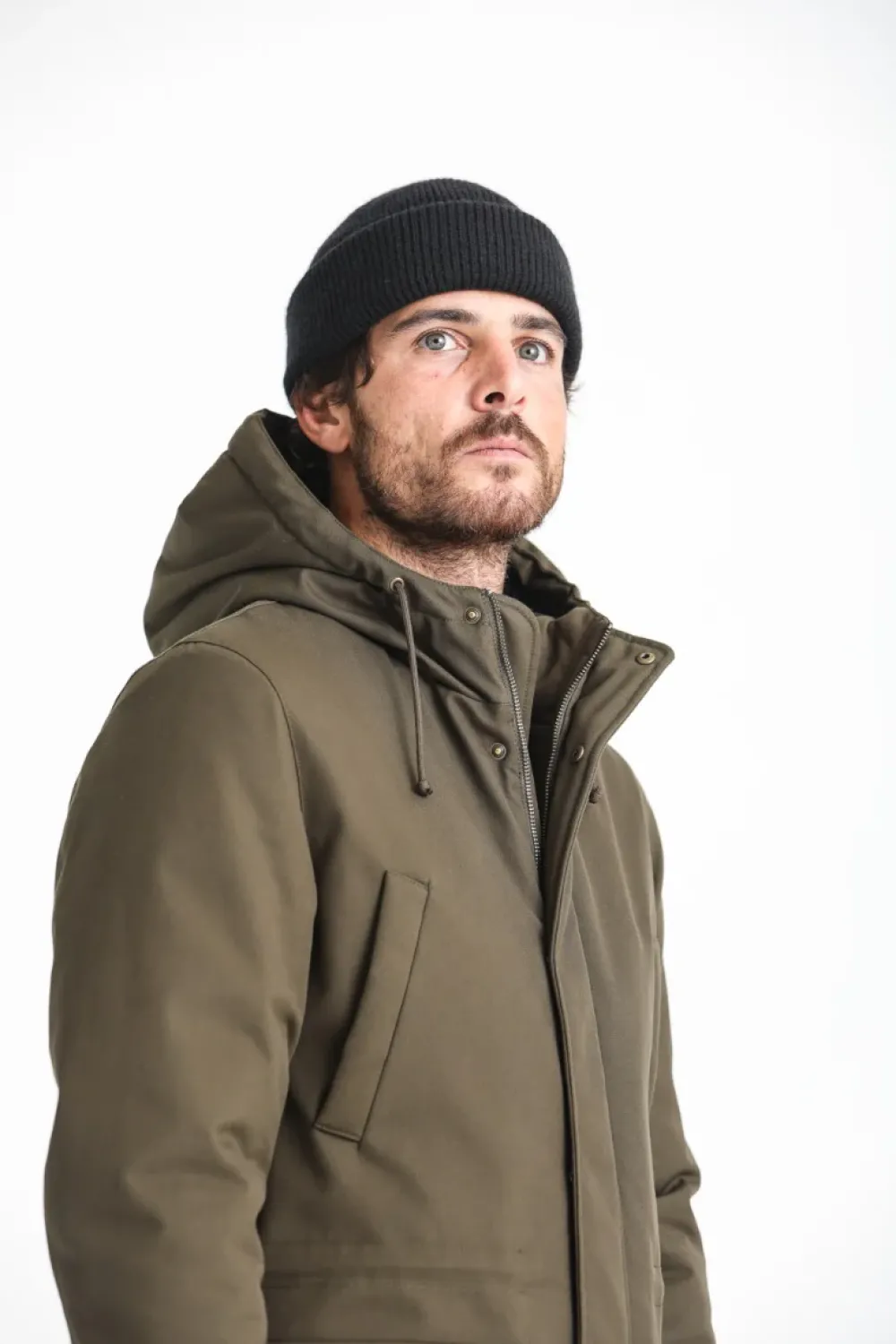 Drapeau Noir Parka Classique Imperméable Khaki Discount