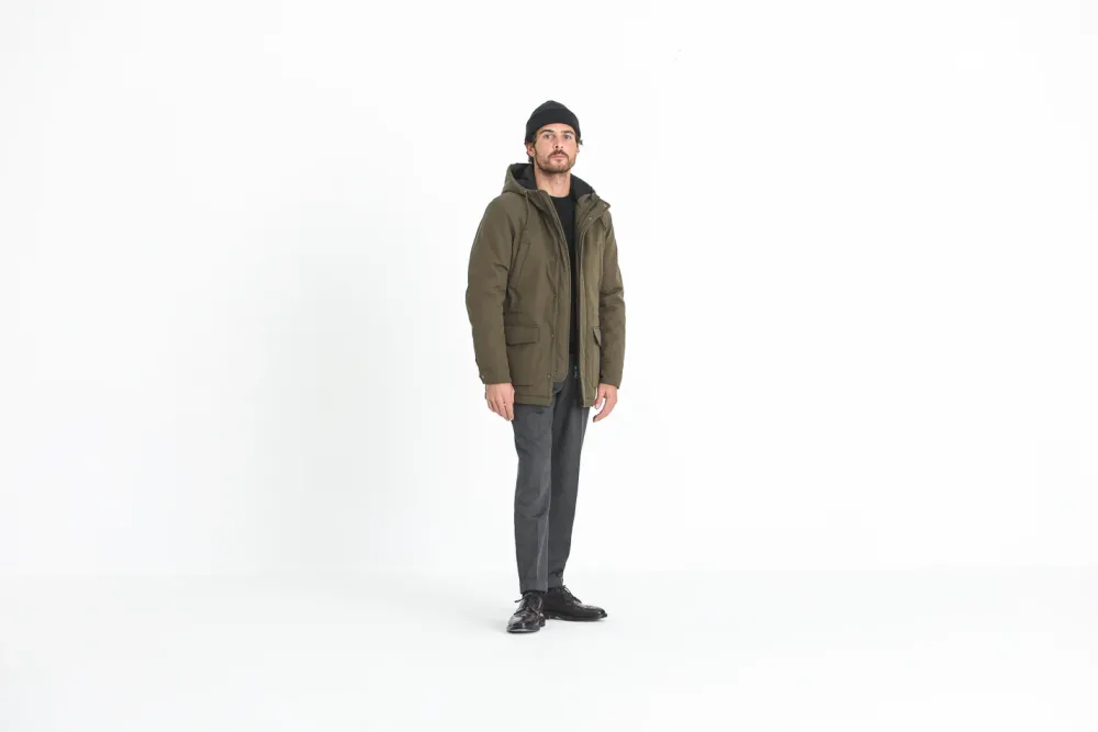 Drapeau Noir Parka Classique Imperméable Khaki Discount