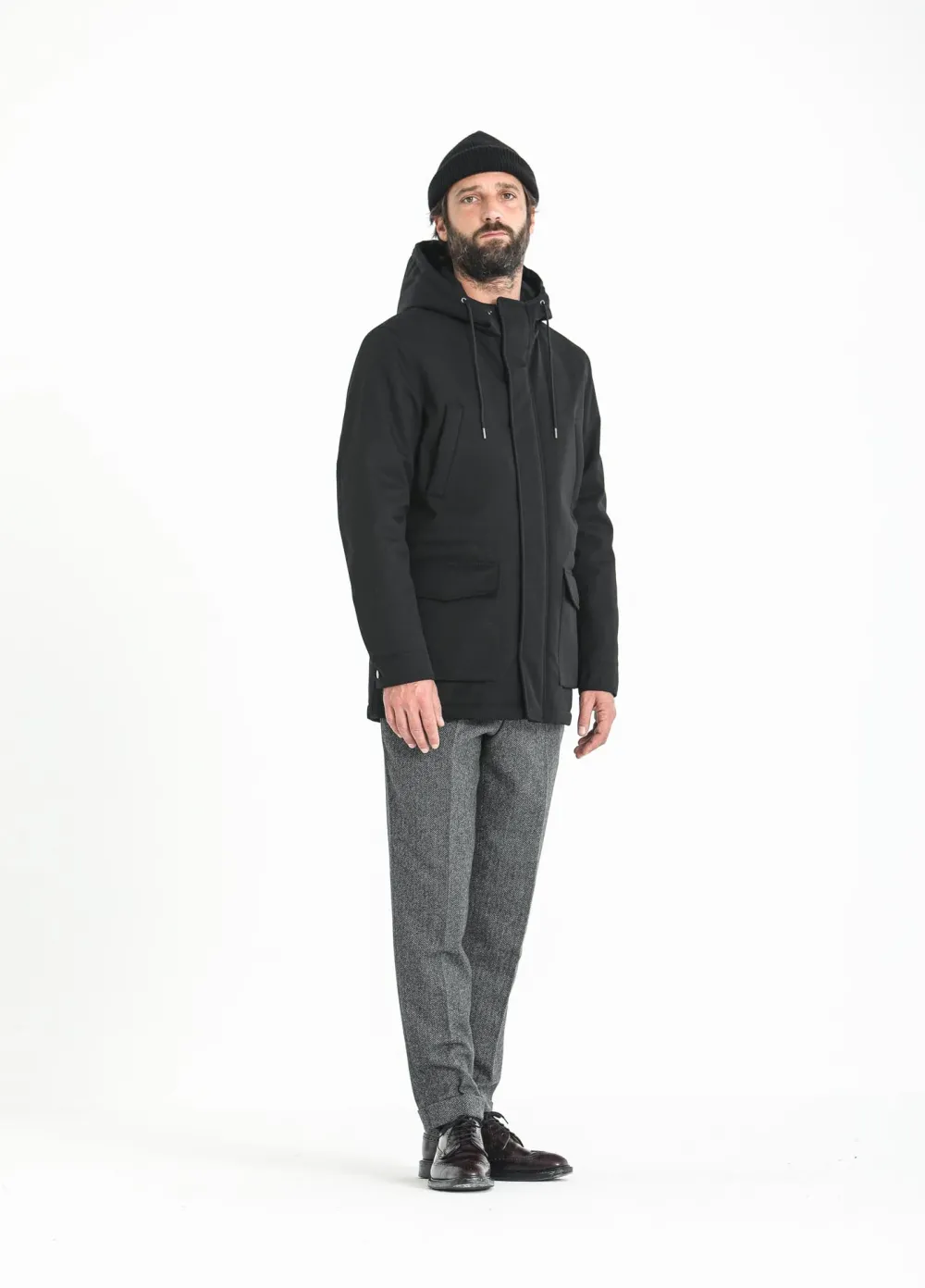 Drapeau Noir Parka Classique Imperméable e Noir Store