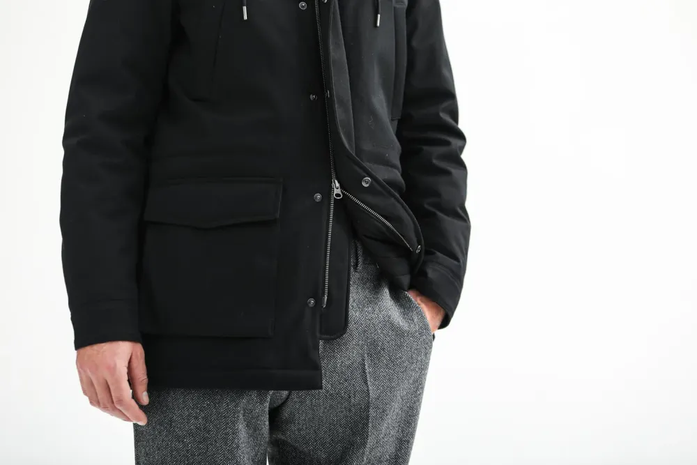 Drapeau Noir Parka Classique Imperméable e Noir Store