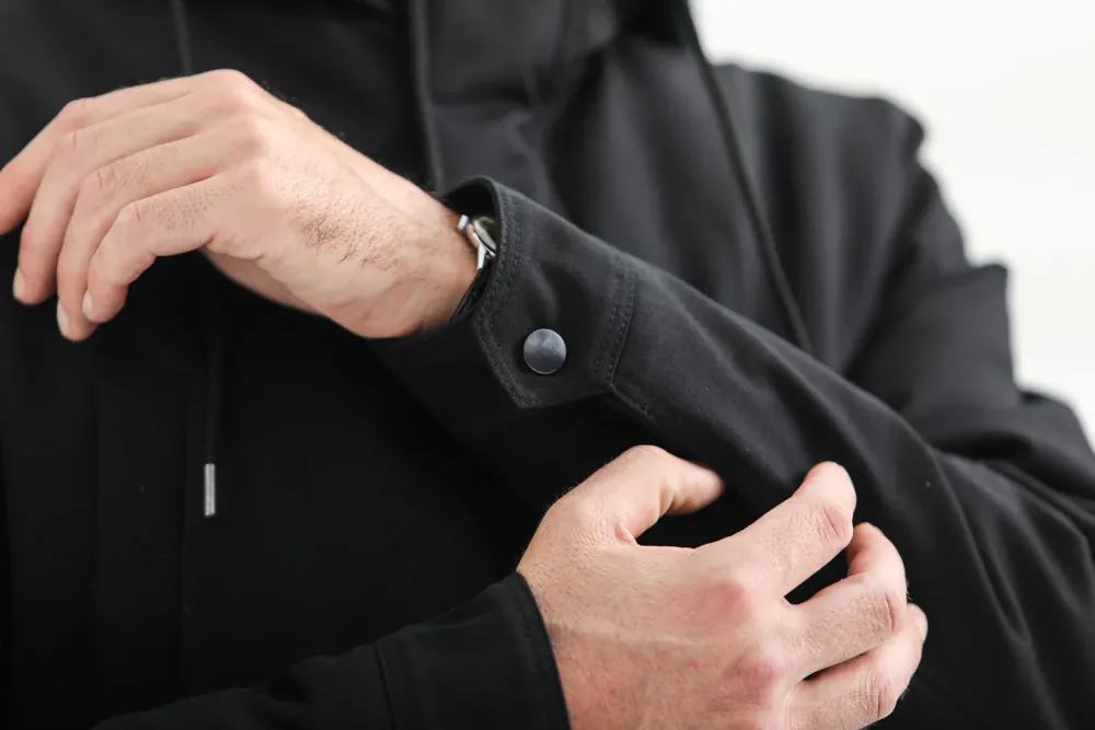 Drapeau Noir Parka Classique Imperméable e Noir Store