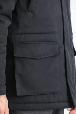 Drapeau Noir Parka Classique Imperméable Marine Navy Best