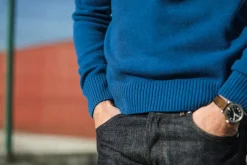 Drapeau Noir Pull Col Roulé Laine d'Agneau Bleu Bleu Électrique Fashion