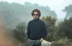 Drapeau Noir Pull Col Roulé Pure Laine Marine Navy Flash Sale