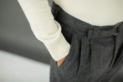 Drapeau Noir Pull manches marteau Laine Crème Best