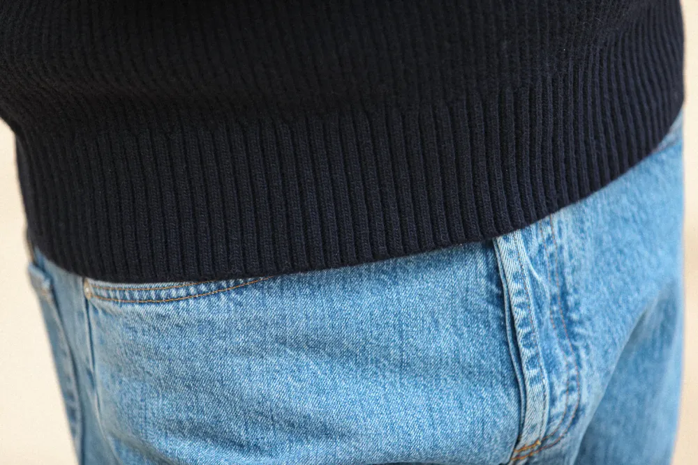 Drapeau Noir Pull Militaire Lambswool Navy Flash Sale