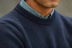 Drapeau Noir Pull Militaire Lambswool Navy Flash Sale