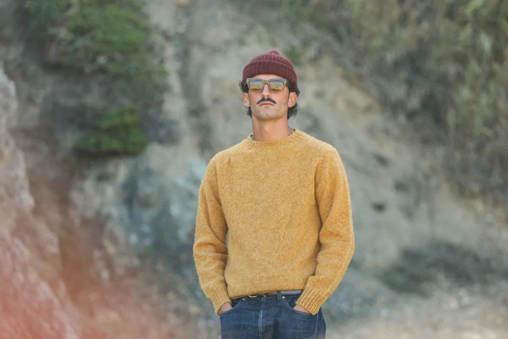 Drapeau Noir Pull Shetland "Shaggy" Cumin Store