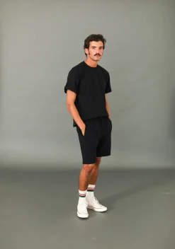 Drapeau Noir Short Molleton Vintage Noir Best Sale