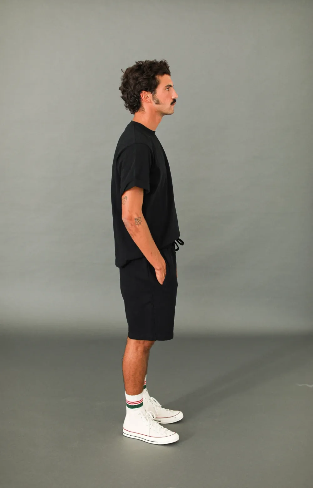 Drapeau Noir Short Molleton Vintage Noir Best Sale
