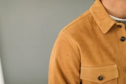 Drapeau Noir Surchemise Cuir Suédé Camel Clearance