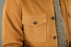Drapeau Noir Surchemise Cuir Suédé Camel Clearance