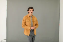 Drapeau Noir Surchemise Cuir Suédé Camel Clearance