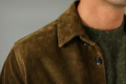 Drapeau Noir Surchemise Cuir Suédé Olive Store