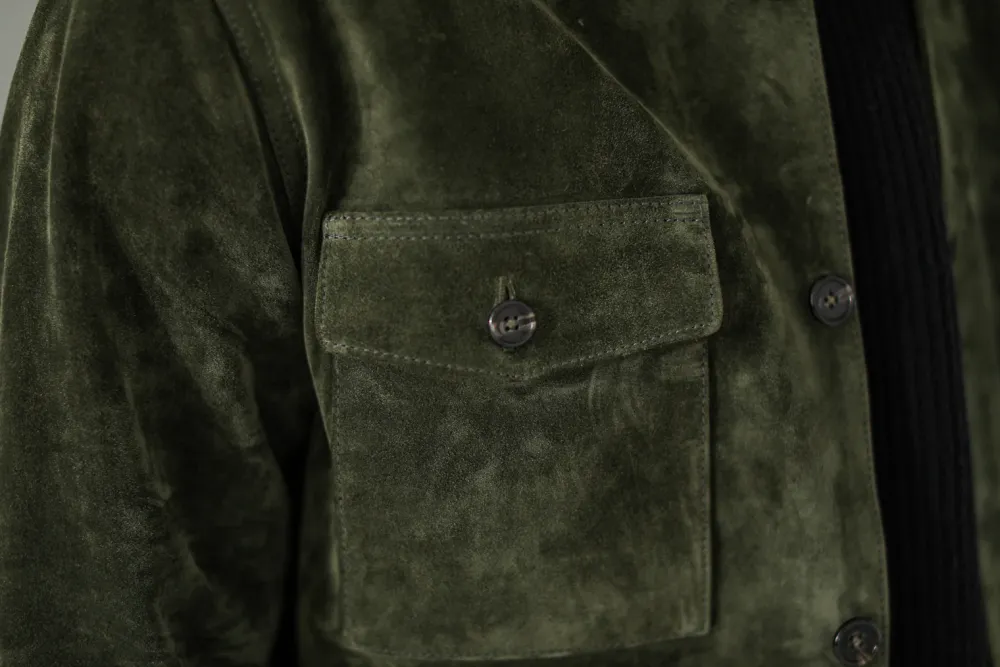 Drapeau Noir Surchemise Cuir Suédé Forêt Vert Best