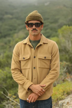 Drapeau Noir Surchemise Laine & Cachemire Camel Discount