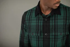 Drapeau Noir Surchemise Laine Tartan Vert & Noir Cheap