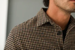 Drapeau Noir Surchemise Lambswool Pied de Poule Brown Flash Sale