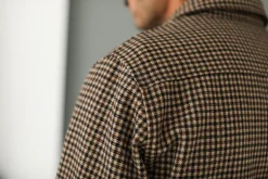Drapeau Noir Surchemise Lambswool Pied de Poule Brown Flash Sale