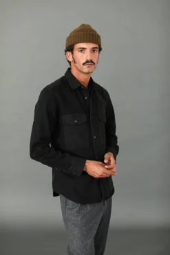 Drapeau Noir Surchemise Militaire Denim Noir Black Online
