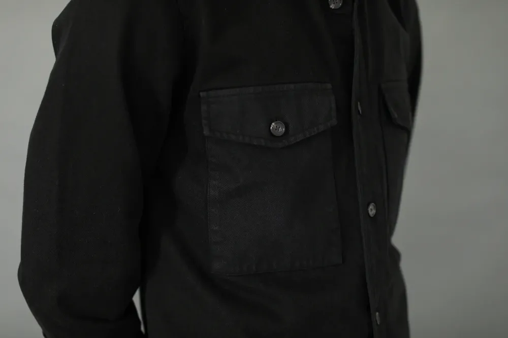 Drapeau Noir Surchemise Militaire Denim Noir Black Online