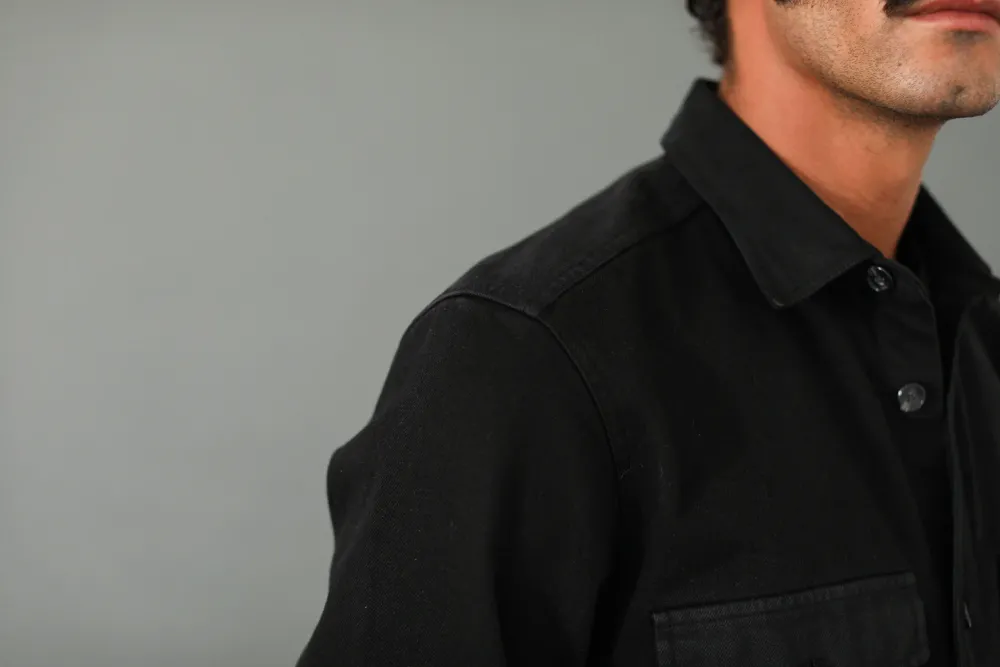Drapeau Noir Surchemise Militaire Denim Noir Black Online