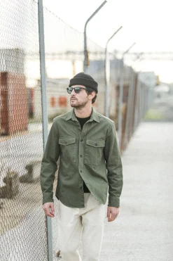 Drapeau Noir Surchemise Militaire Twill Olive Dark Olive Clearance