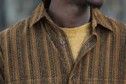 Drapeau Noir Surchemise Military Japan Stripes - Modern Fit Gold Best Sale