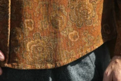Drapeau Noir Surchemise Velours Japan Floral Paisley - New Modern Fit Rust Fashion