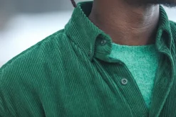 Drapeau Noir Surchemise Velours e - Modern Fit Vert Best Sale