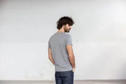 Drapeau Noir Tee-shirt Pocket Gris Grey Fashion