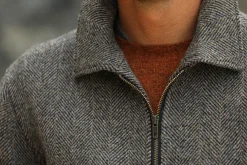 Drapeau Noir Veste Aviator Laine Chevrons Brown Sale