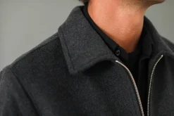 Drapeau Noir Veste Laine & Cachemire e Gris Outlet