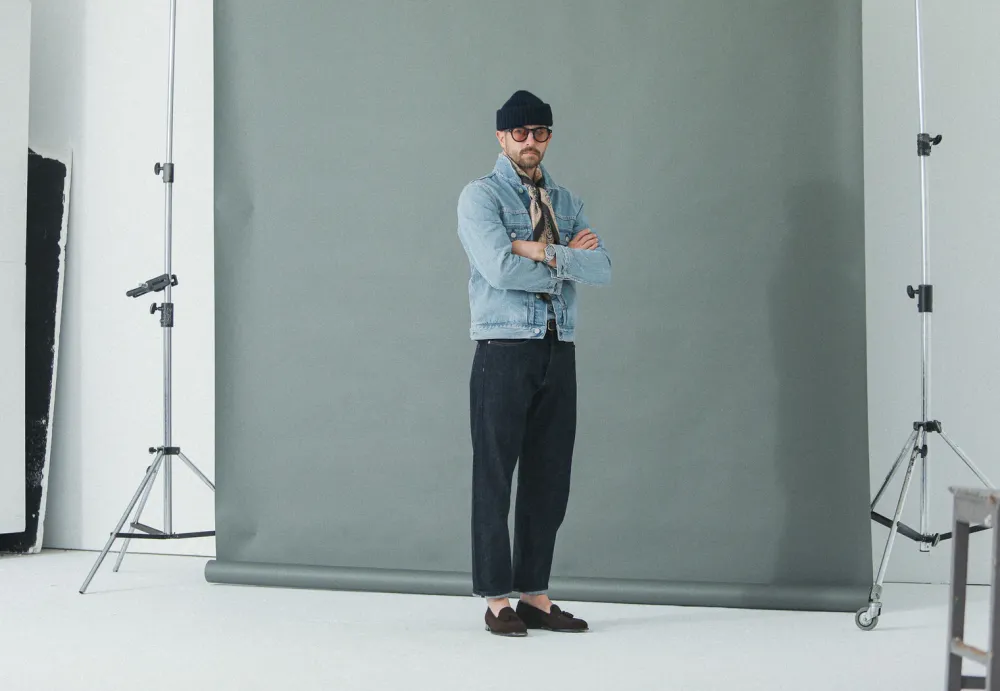 Drapeau Noir Veste "Type II" Denim Japonais Bleached Light Blue Discount