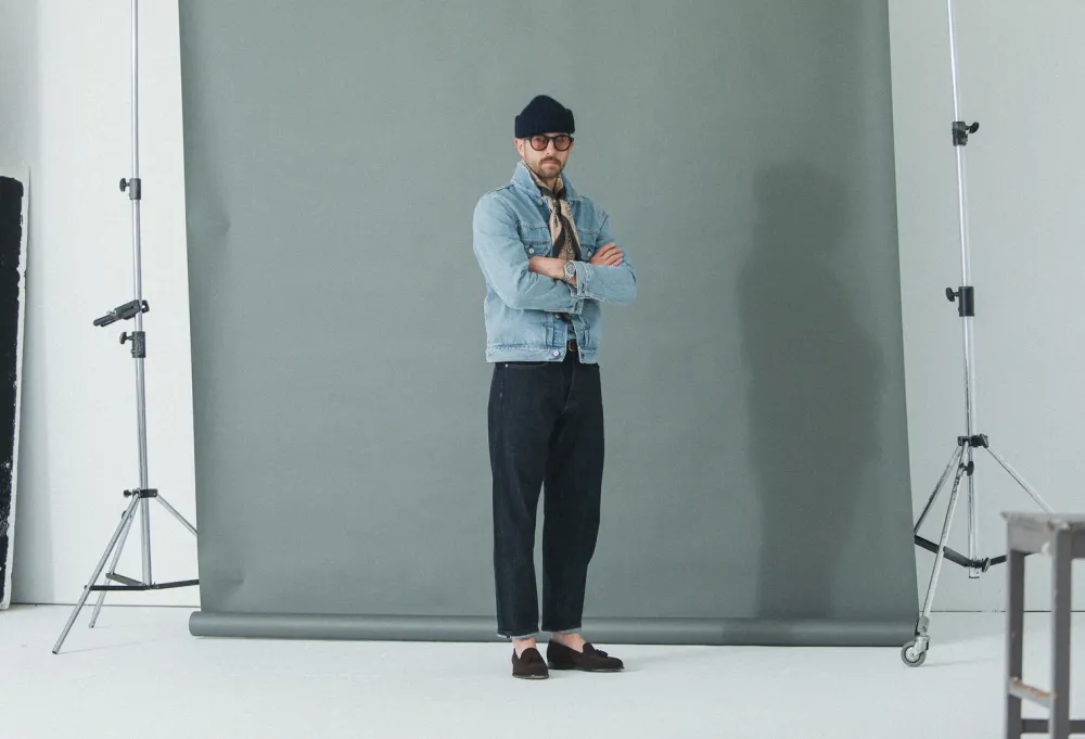 Drapeau Noir Veste "Type II" Denim Japonais Bleached Light Blue Discount