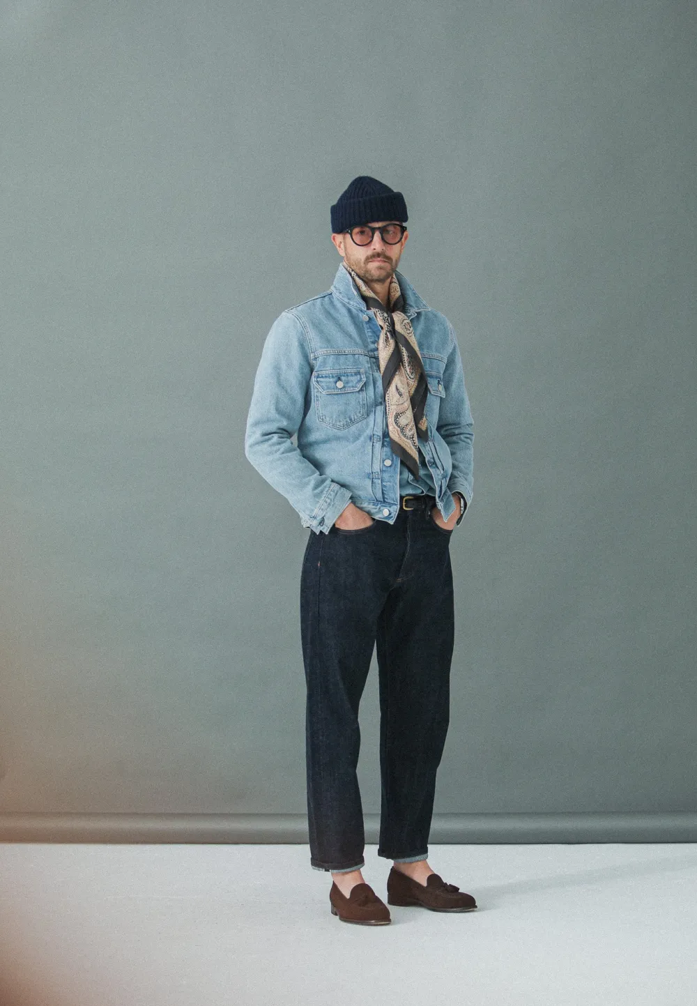 Drapeau Noir Veste "Type II" Denim Japonais Bleached Light Blue Discount