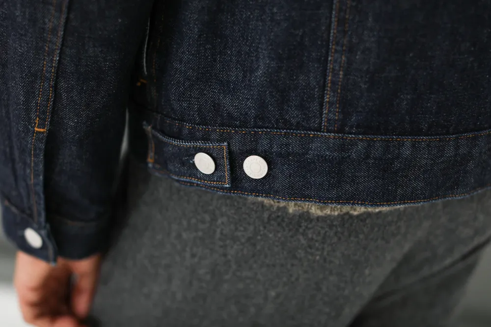 Drapeau Noir Veste "Type II" Denim Japonais Brut Indigo Sale