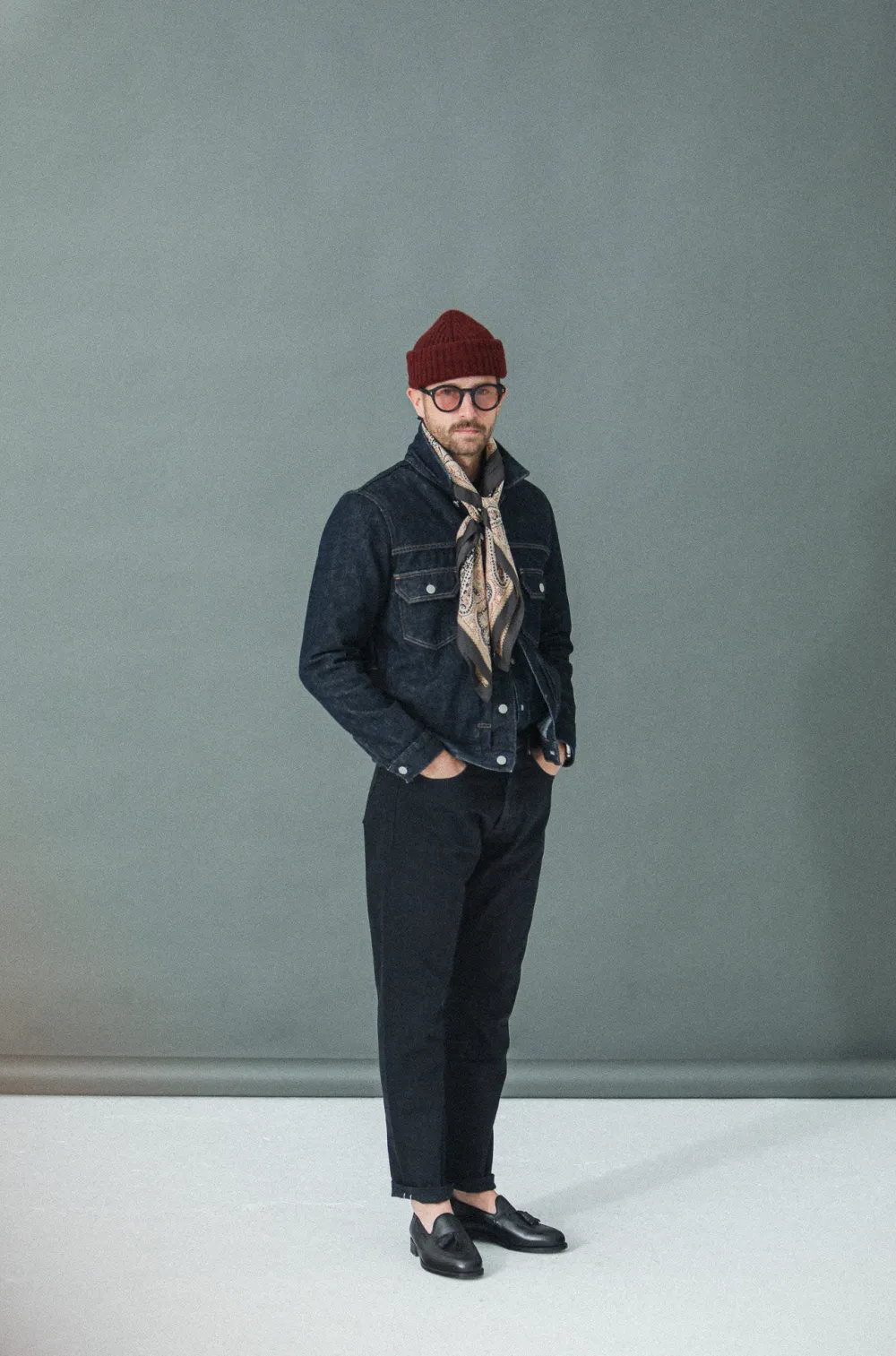 Drapeau Noir Veste "Type II" Denim Japonais Brut Indigo Sale