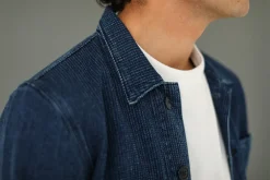 Drapeau Noir Veste Worker - Japanese Kimono Bleu Store